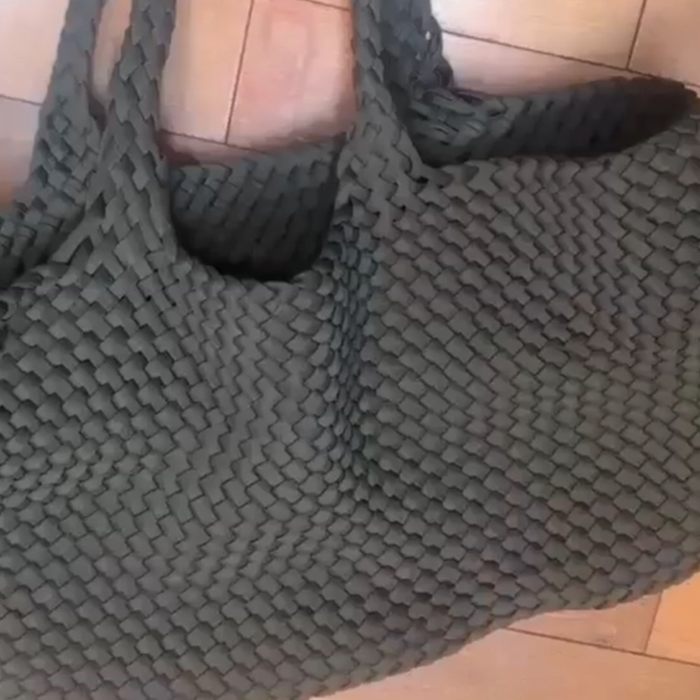 Naghedi Olive Woven Tote - Picture 3 of 8